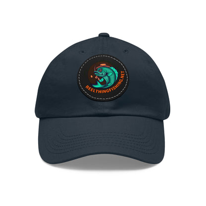 Dad Hat with Leather Patch (Round)